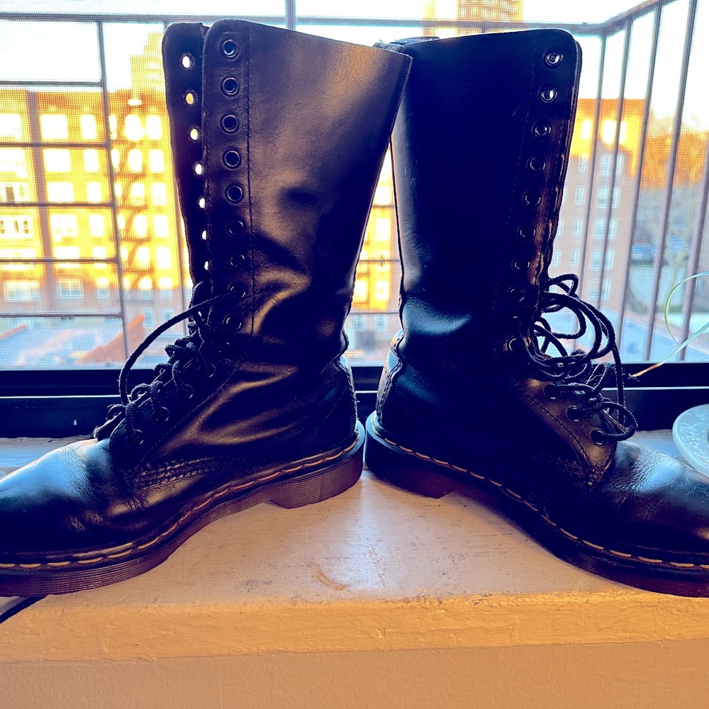 Doc Martens tall boots. 14 hole